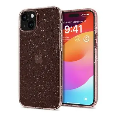 Spigen Liquid Crystal Glitter kryt iPhone 15 růžový