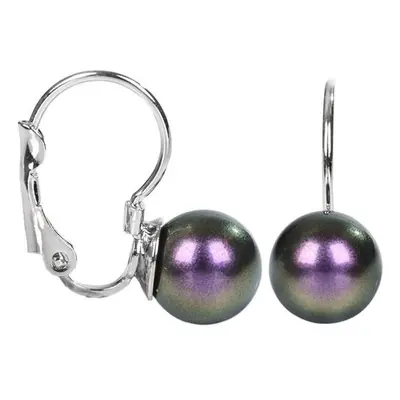 Levien Půvabné náušnice s klapkou Pearl Iridescent Purple