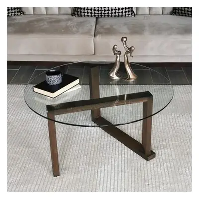 Hanah Home Coffee Table Yuvarlak Cam Orta Sehpa S300