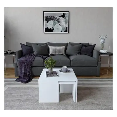 Hanah Home Coffee Table Set Ortanca - White White