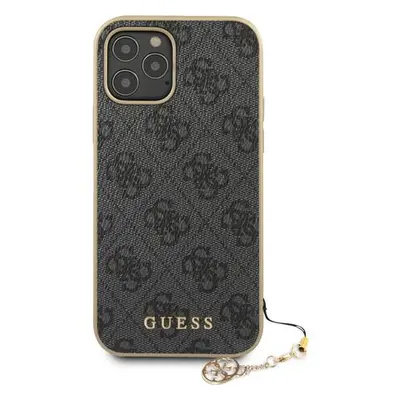 GUHCP12MGF4GGR Guess 4G Charms Zadní Kryt pro iPhone 12/12 Pro 6.1 Grey