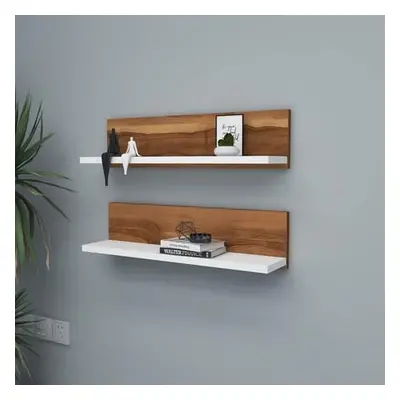 Hanah Home Wall Shelf Shelf - Walnut, White