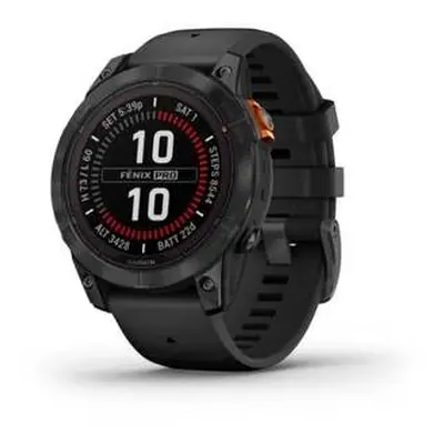 Garmin fenix 7 Pro Solar, Slate Gray Stainless Steel, Black Band