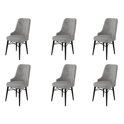 Hanah Home Chair Set (6 Pieces) Pare - Grey, Black