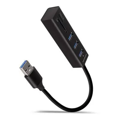 AXAGON hub USB-A / HMA-CR3A / USB 3.2 Gen1 / 3x USB-A / MicroSD/SD / kovové tělo / 0,2m, HMA-CR3