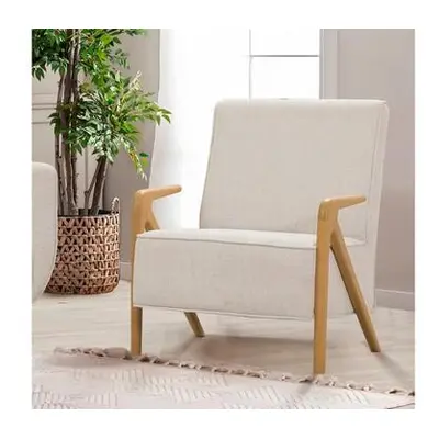 Atelier del Sofa Wing Chair Larus Wood Berjer - Oak, Cream