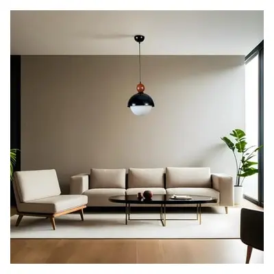 Opviq Chandelier Retro 3 Siyah Beyaz Camlı Sarkıt