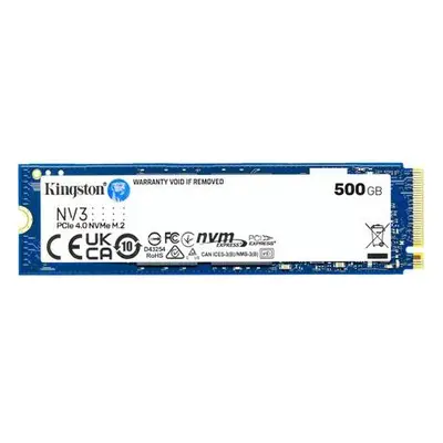 Kingston SSD 500GB NV3 NVMe PCIe M.2 2280 (ctení/zápis: 6000/5000MB/s;), SNV3S/500G