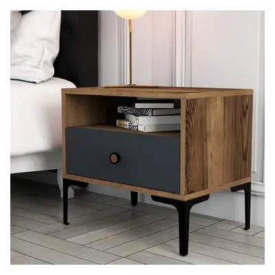 Hanah Home Nightstand Lizbon 529 - Walnut, Anthracite