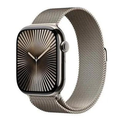 Apple Watch Series 10 GPS + Cellular 46mm Natural Titanium Case with Natural Milanese Loop - S/M