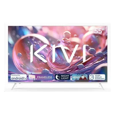 KIVI - 55', UHD, Android TV 11, Bílá, 3840x2160, 60 Hz, rep. 2x12W, 76 kWh/1000h , BT5.1, HDMI 4