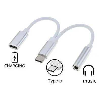 PremiumCord Převodník USB-C na audio konektor jack 3,5mm female + USB typ C konektor pro nabíjen