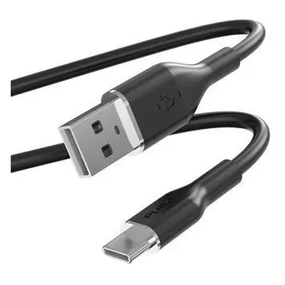 Puro kábel Soft Silicone Cable USB-A to USB-C 1.5m - Black