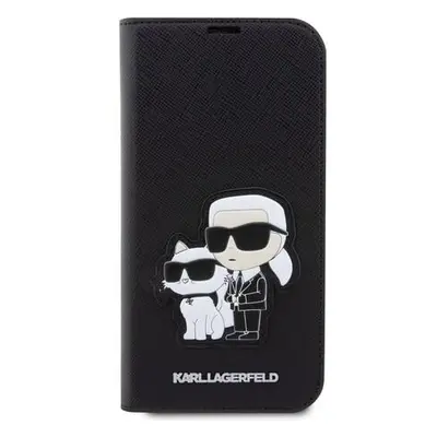 Karl Lagerfeld PU Saffiano Karl and Choupette NFT Book Pouzdro pro iPhone 14 Pro Black