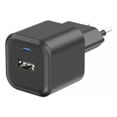 Swissten síťový adaptér GaN 1x USB-C 20W PD + 1x USB-A 18W QC černý