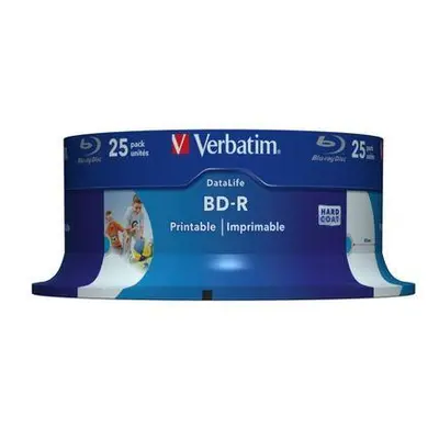 VERBATIM BD-R Blu-Ray SL DataLife 25GB/ 6x/ printable/ 25pack/ spindle, 43811