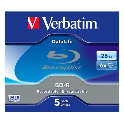 VERBATIM BD-R Blu-Ray 25GB/ 6x/ BAL WORM/ Jewel/ 5pack, 43836