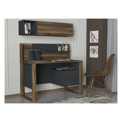 Hanah Home Study Desk Bumerang - Walnut, Anthracite