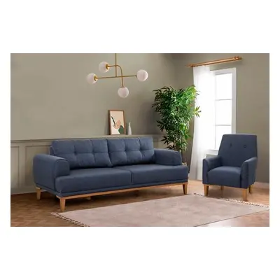 Atelier del Sofa Sofa Set Vina Set - Dark Blue, Atlantic Pine