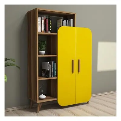 Hanah Home Bookshelf Form - Walnut, Yellow