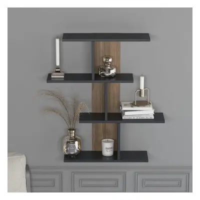 Hanah Home Wall Shelf Karbon - Anthracite, Walnut