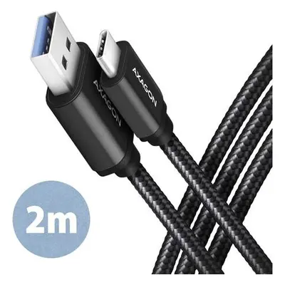 Axagon BUCM3-AM20AB SPEEd USB-C USB-A, USB 3.2 Gen 1, 3A, ALU, oplet, 2m, černý