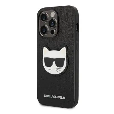 Karl Lagerfeld PU Saffiano Choupette Head kryt iPhone 14 Pro černý