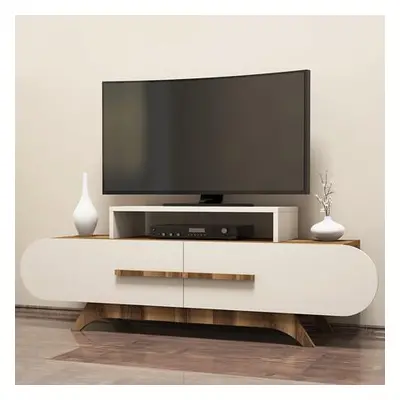 Hanah Home TV Stand Rose - Walnut, Cream