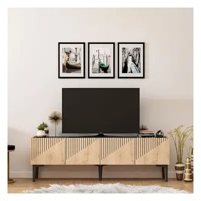 Hanah Home TV Stand Draw - Sapphire Oak, Black Marble