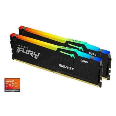 Kingston FURY Beast/DDR5/64GB/6000MHz/CL40/4x16GB/RGB/Black, KF560C40BBAK4-64