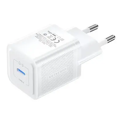 Wall charger, Vention, FEPW0-EU, USB-C, 20W, GaN (white),