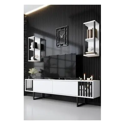 Hanah Home TV Unit Chrome Line - White, Black