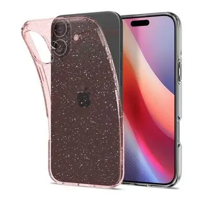 Spigen Liquid Crystal Glitter kryt iPhone 16 Rose Quartz