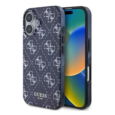 Guess IML Denim Effect MagSafe Zadní Kryt pro iPhone 16 Dark Blue