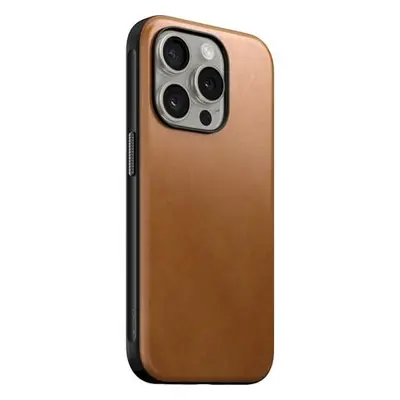 Nomad Modern Leather MagSafe kryt iPhone 15 Pro english tan