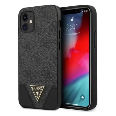 GUHCP12MPU4GHBK Guess 4G Triangle Zadní Kryt pro iPhone 12/12 Pro 6.1 Grey