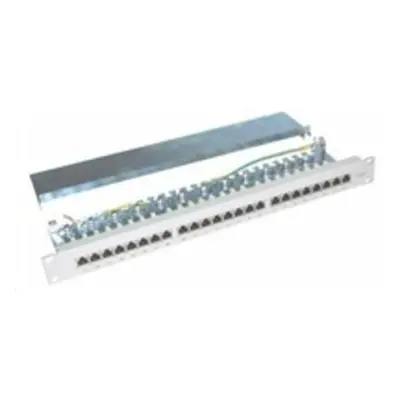 19" Patch panel XtendLan 24port, STP, Cat6, 30µm, duální svorkovnice, šedý, XL-PP19-24C6S-A-GR