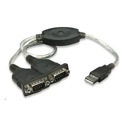 MANHATTAN převodník z USB na 2x sériový port (USB AM/DB9M(2), RS232)