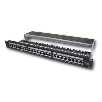 DATACOM Patch panel 19" STP 24 port CAT6A LSA 1U BK (3x8p) / VL, 3131