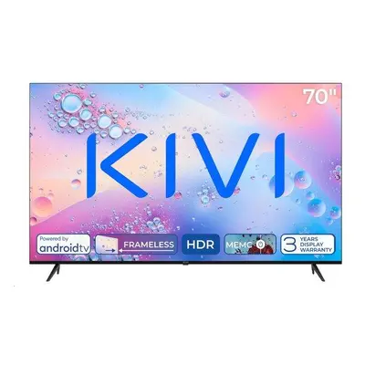 KIVI - 70', UHD, Android TV 11, Černá, 3840x2160, 60 Hz,rep. 2x12W, 115 kWh/1000h , BT5, HDMI 4x