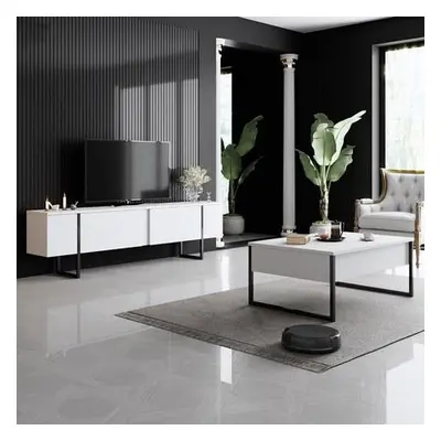 Hanah Home Living Room Furniture Set Luxe Set - White, Black