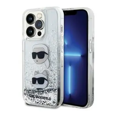 Karl Lagerfeld Liquid Glitter KC kryt iPhone 14 Pro bílý