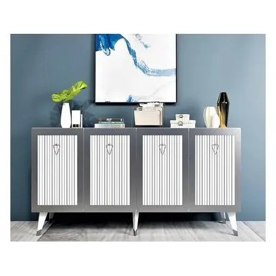 Hanah Home Console Bare - White, Silver