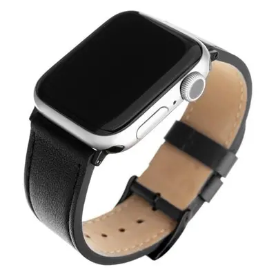 Kožený řemínek FIXED Leather Strap pro Apple Watch 38/40/41 mm, černý