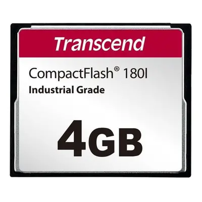 Transcend 4GB INDUSTRIAL TEMP CF180I CF CARD, (MLC) paměťová karta (SLC mode), 85MB/s R, 70MB/s 