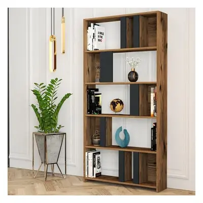 Hanah Home Bookshelf Lima - Walnut, Anthracite