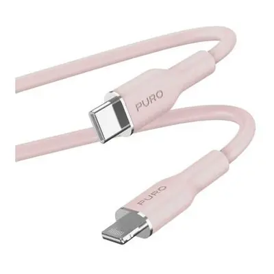 Puro kábel Soft Silicone Cable USB-C to Lightning 1.5m - Pink