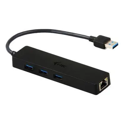 i-tec USB HUB ADVANCE/ 3 porty/ USB 3.0/ Gigabit Ethernet adaptér (RJ45)/ slim/ černý, U3GL3SLIM