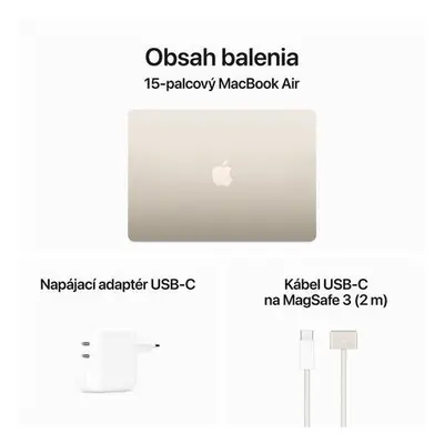 Apple MacBook Air 15,3" (2024) / M3 / 8GB / 512GB / SK KLV / hvězdně bílý, MRYT3SL/A