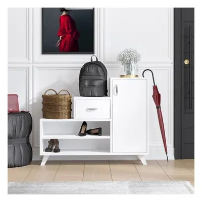 Hanah Home Shoe Cabinet Retro - White White